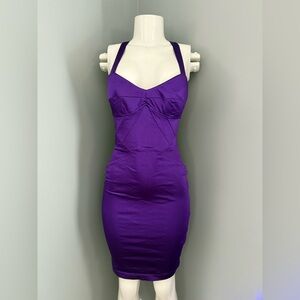bebe Strapless Purple Dress